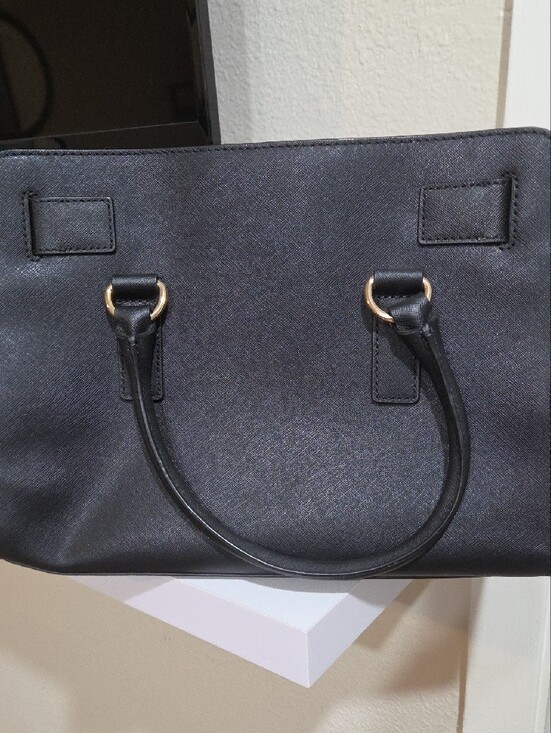 Michael Kors Womens Sheila Small Non-Leather Vegan Satchel  Michael Kors Black Saffiano Satchel with Gold Hardware